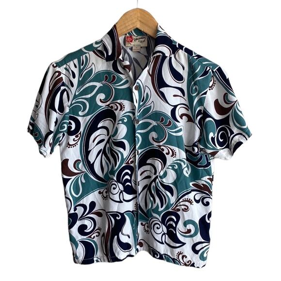 Hilo Hatties Made in Hawaii Vintage Button front Hawaiian shirt M - Picture 1 of 7